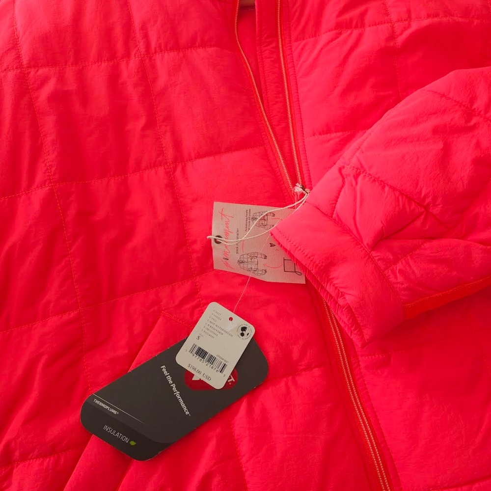 Free People Movement Pippa Puffer Hot Watermelon NWT
